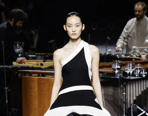 Issey Miyake’s collection celebrates pleats and percussion