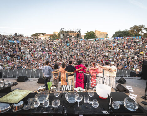 A percussive trio in Arles’s antique theater